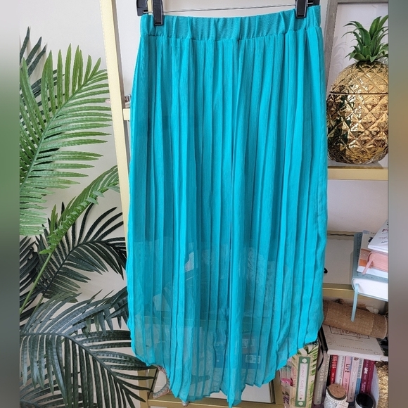 Teal High Low Pleated Skirt by Target Xhilaration Women's Size Medium! - Picture 5 of 11